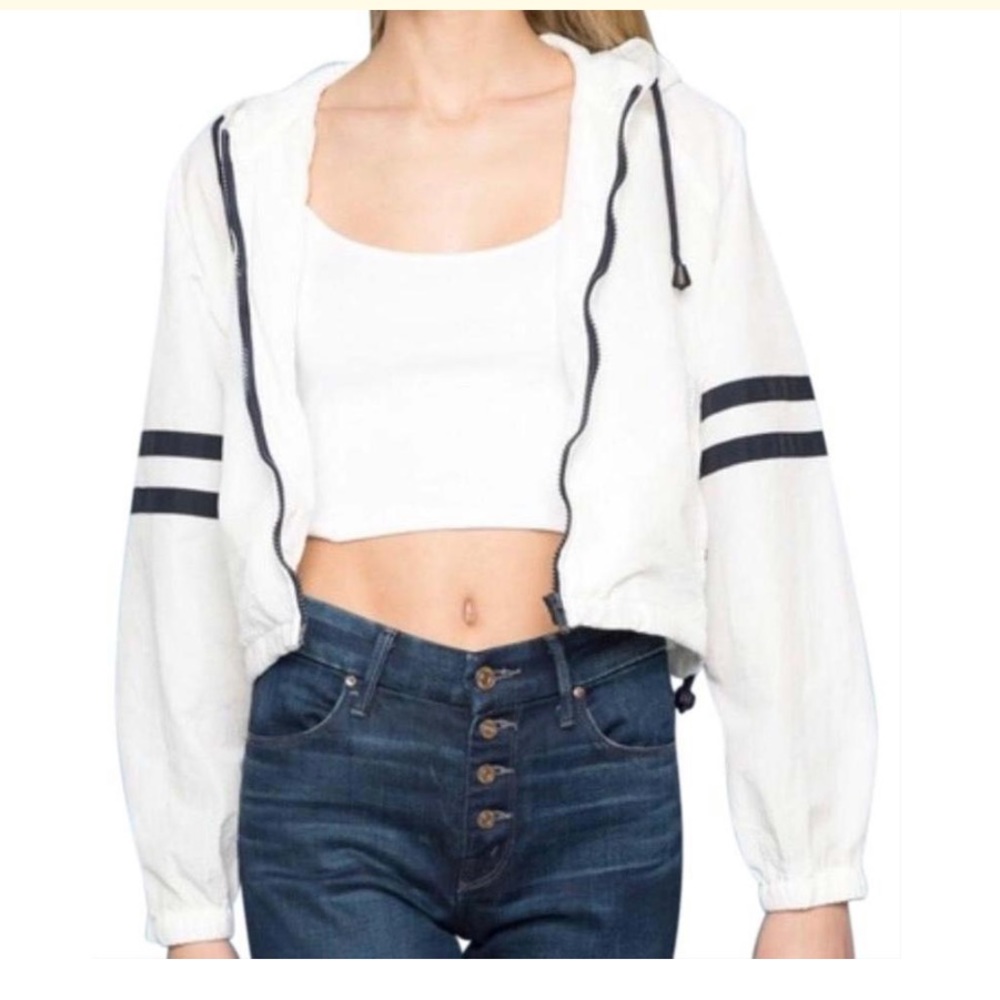 White windbreaker jacket
